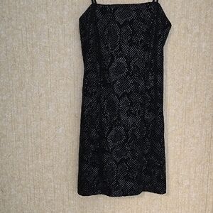 Elegant Black Snake Print Dress